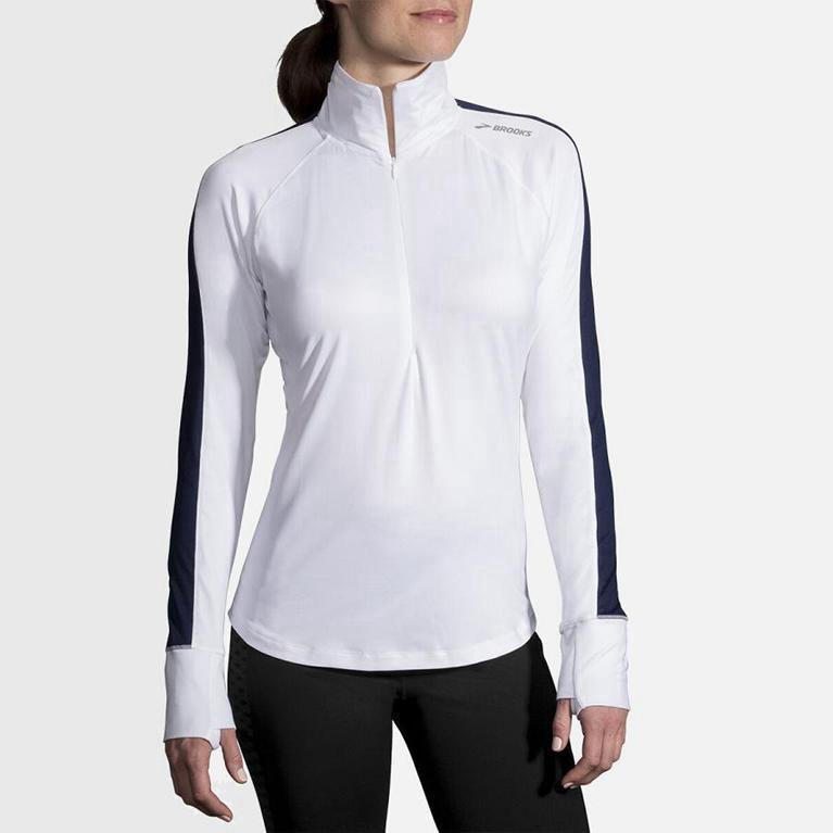 Brooks Dash Half Zip Hardloopjassen voor Dames Wit (CWGKF-3487)